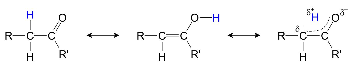 Resonance structures for keton/enol